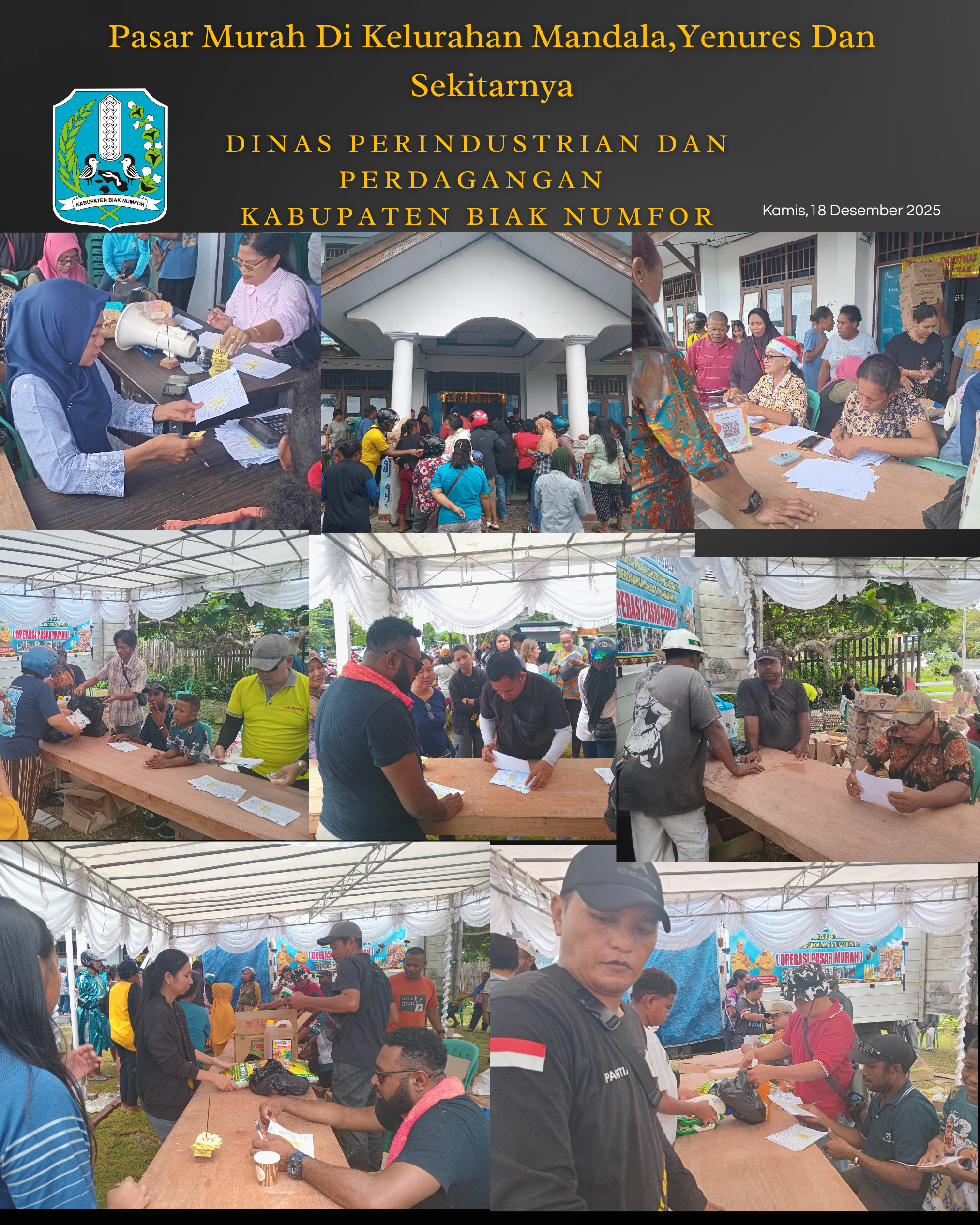 Pasar Murah di Kelurahan Mandala,di Yenures dan Sekitarnya