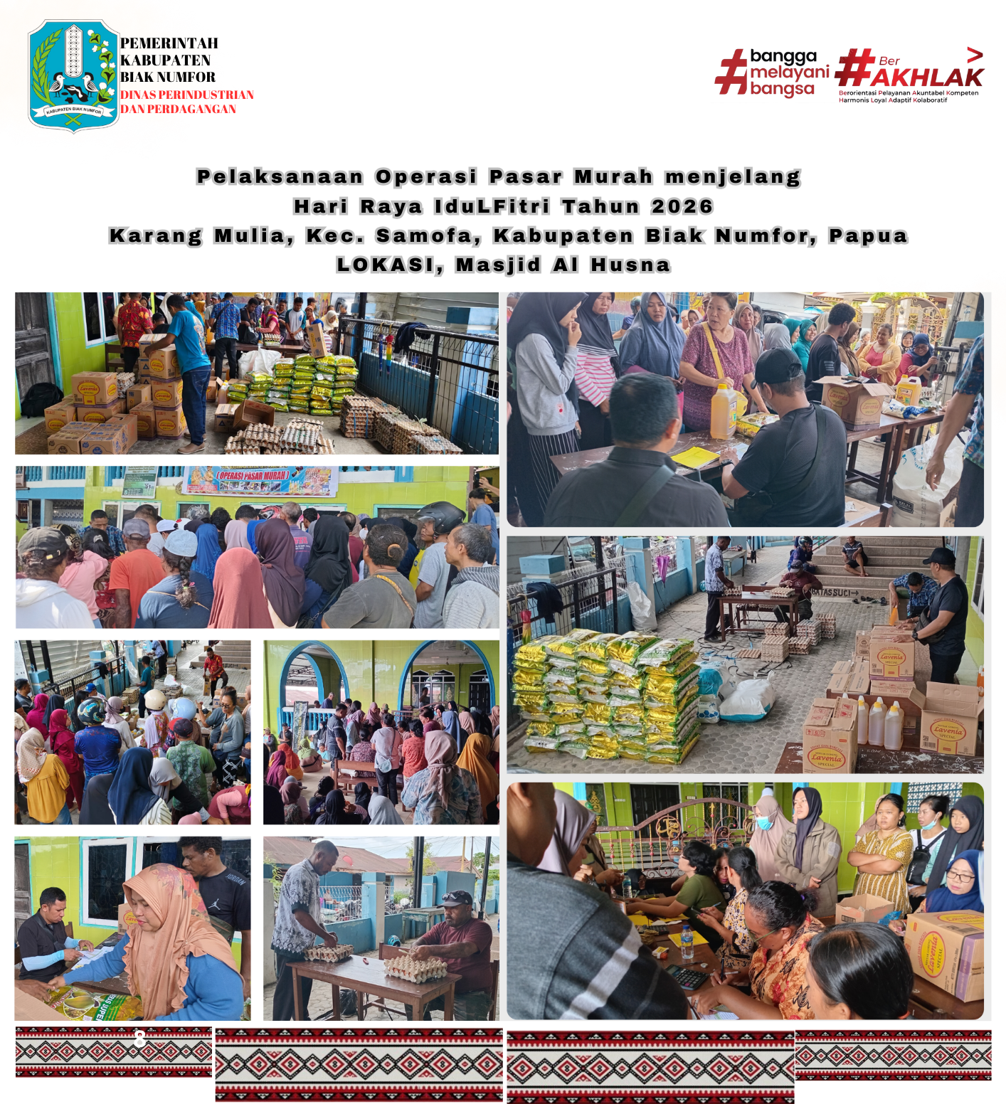 Operasi Pasar Murah dalam rangka menyambut Hari Raya Idul Fitri dilaksanakan pada 12 Maret 2026