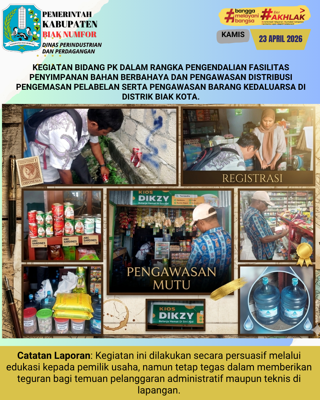 Bidang Perlindungan Konsumen (PK) Dalam Menjamin Keamanan Masyarakat Di Wilayah Distrik Biak Kota